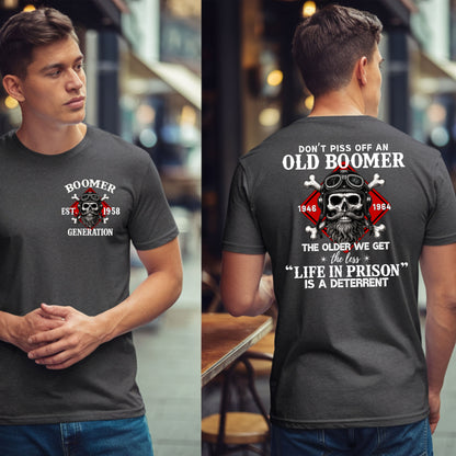 Boomer Custom Year T-Shirt : Don't piss off with a boomer