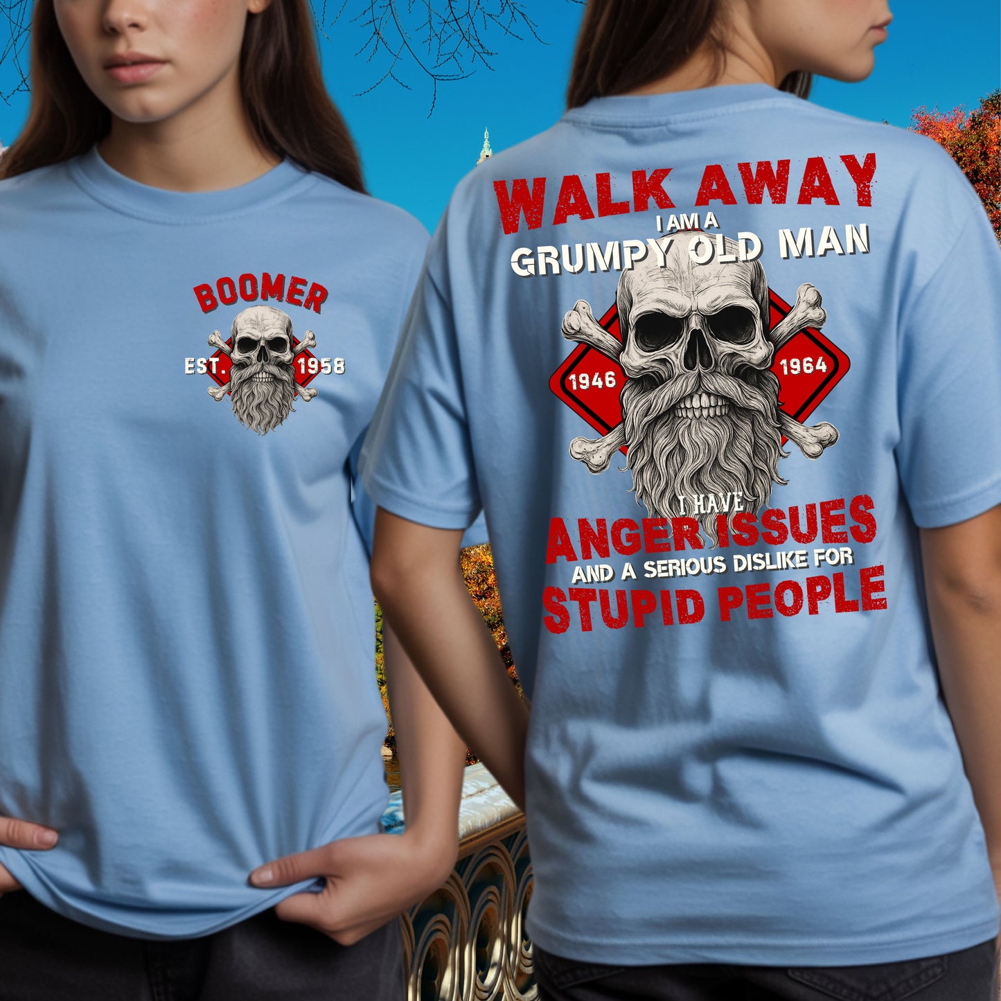 Boomer Custom Year T-Shirt : Walk away , I'm a crumpy old man