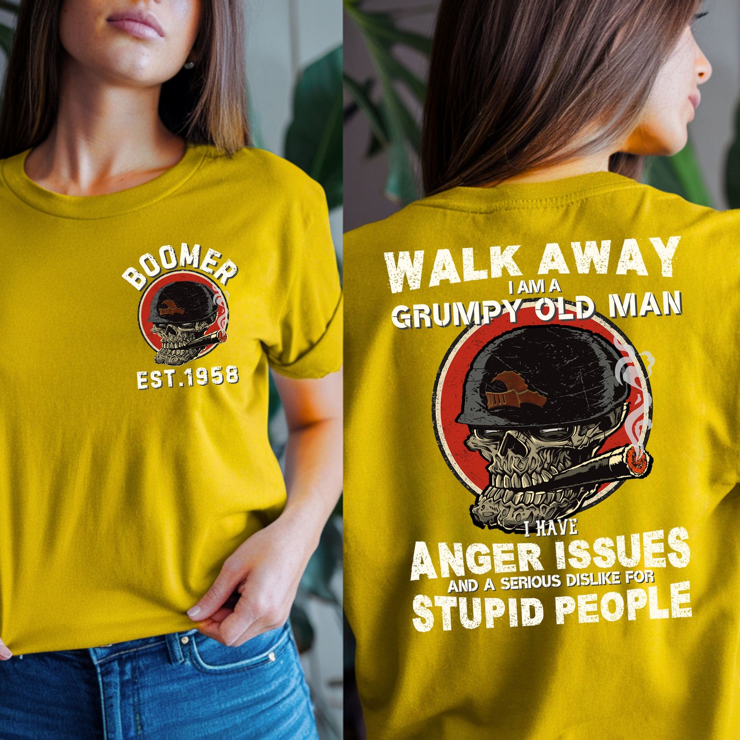 Boomer Custom Year T-Shirt : Walk away , I'm a crumpy old man