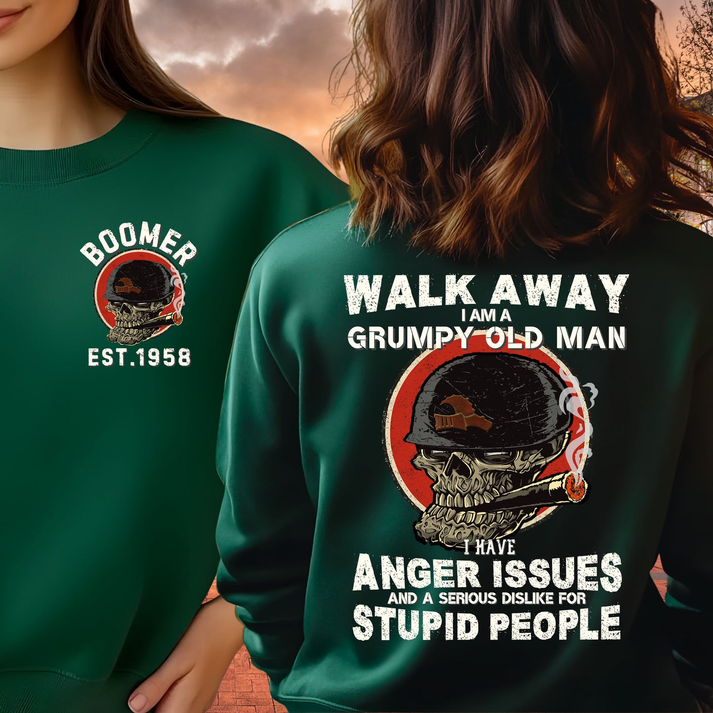 Boomer Custom Year Sweatshirt : Walk away , I'm a crumpy old man
