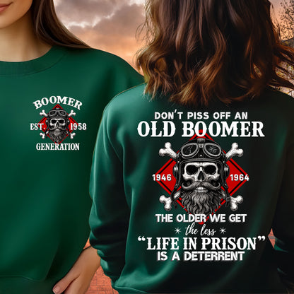 Boomer Custom Year Sweatshirt : Don't piss off with a boomer