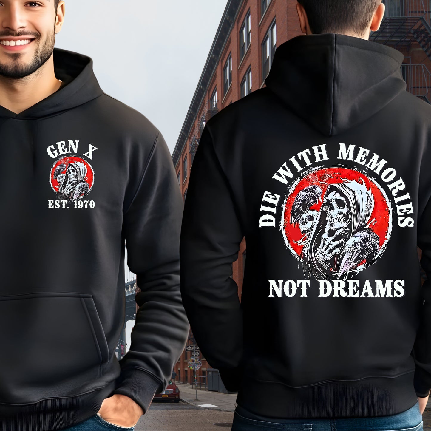 Gen X Custom Year Hoodie : Die with memories not dreams
