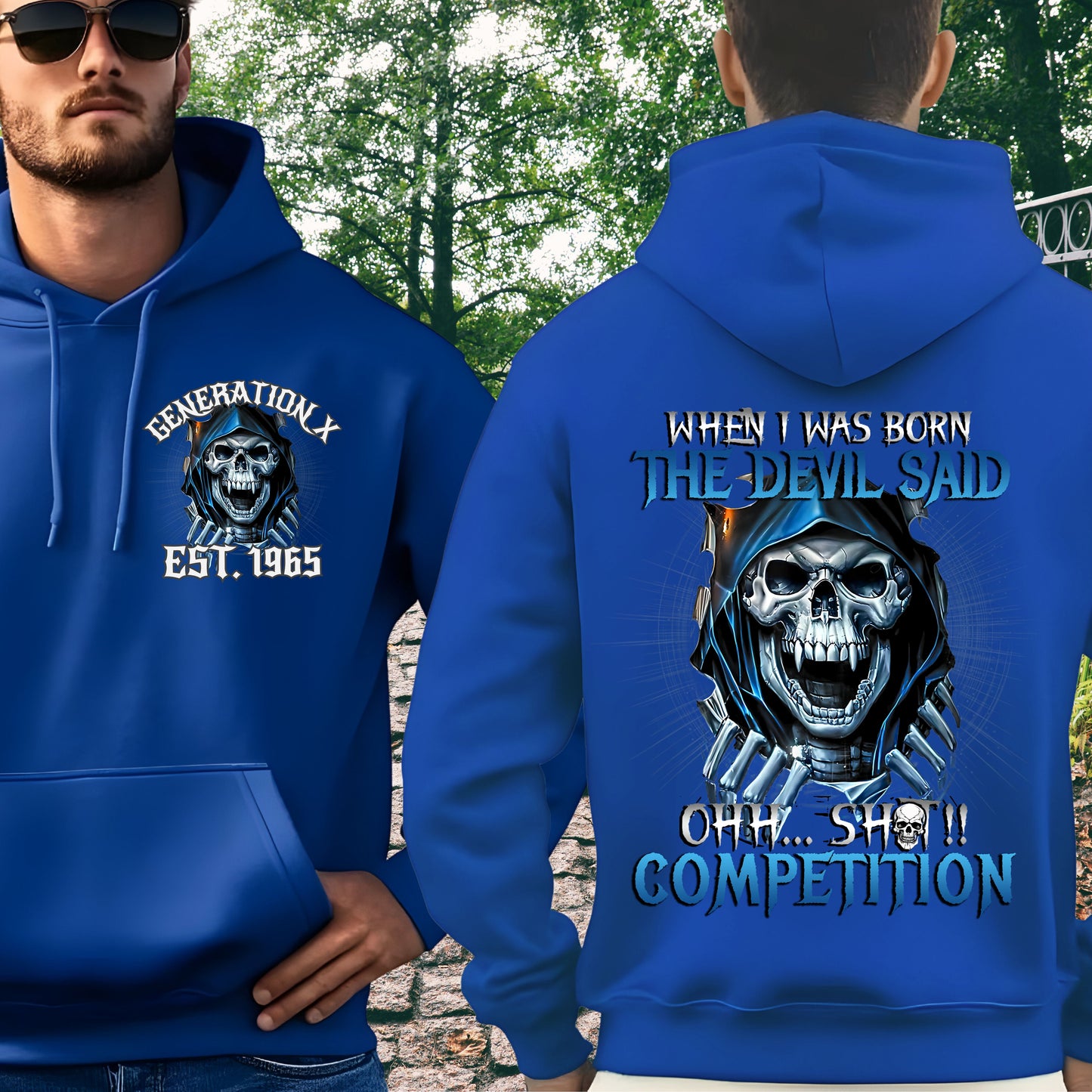 Gen X Custom Year Hoodie : When i was born , The devil said shit