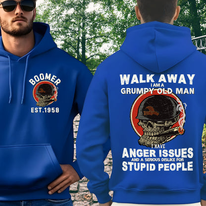 Boomer Custom Year Hoodie : Walk away , I'm a crumpy old man