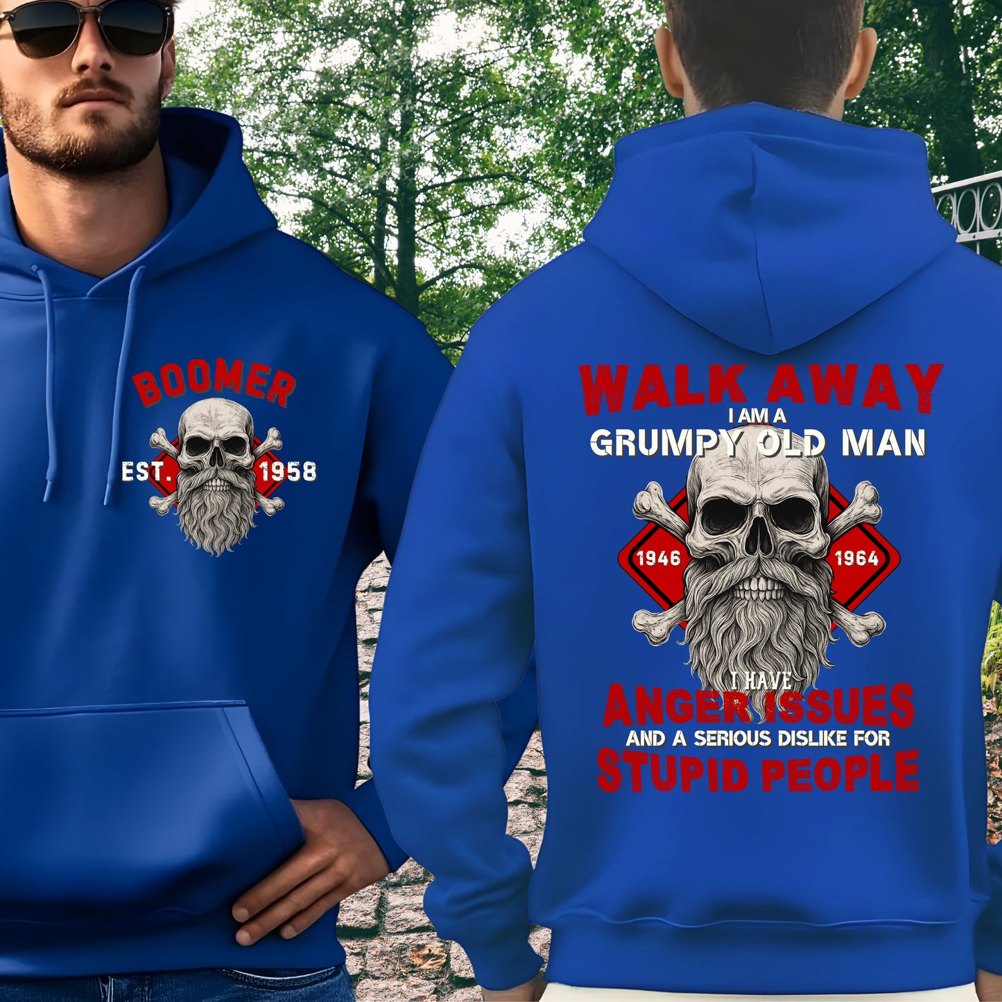 Boomer Custom Year Hoodie : Walk away , I'm a crumpy old man