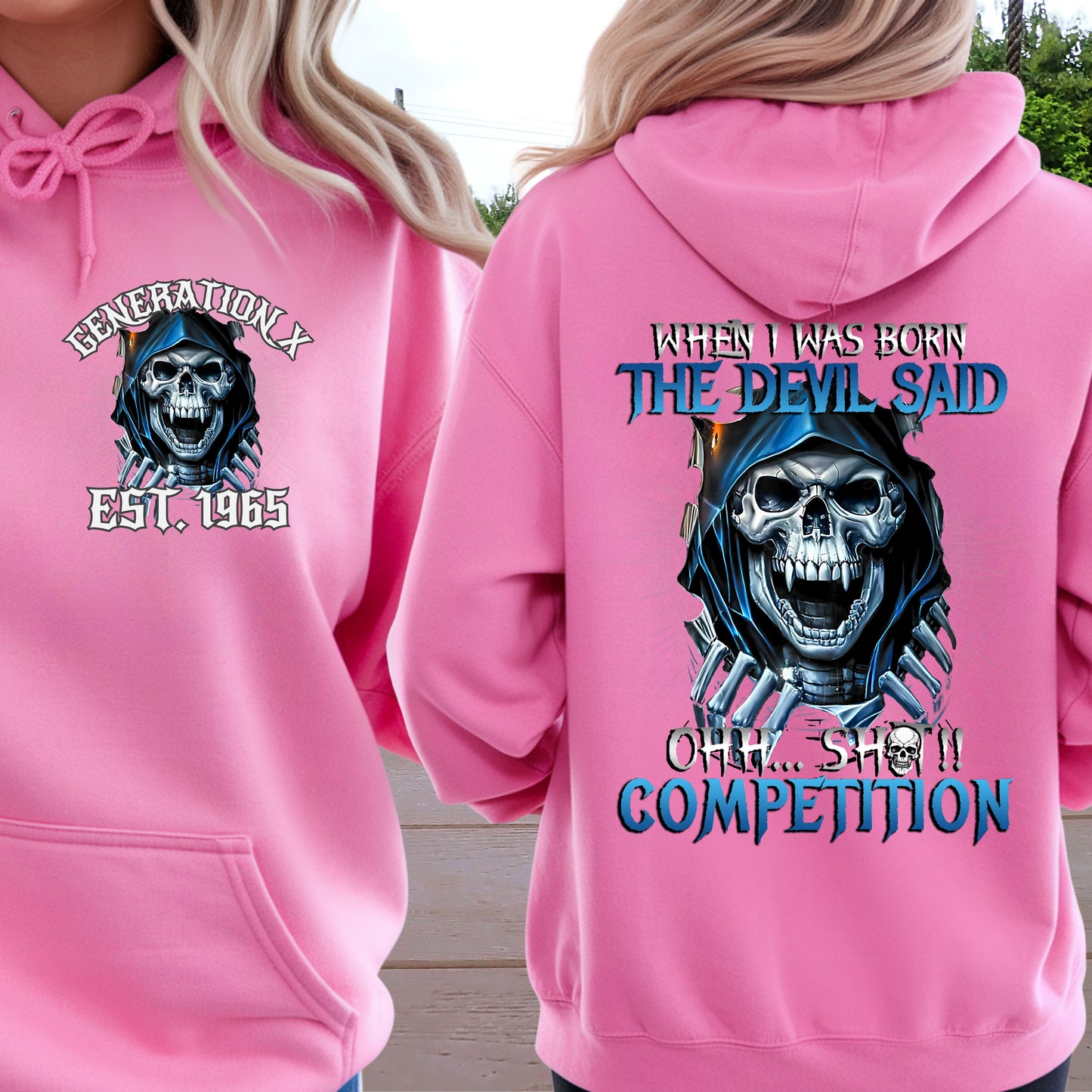 Gen X Custom Year Hoodie : When i was born , The devil said shit