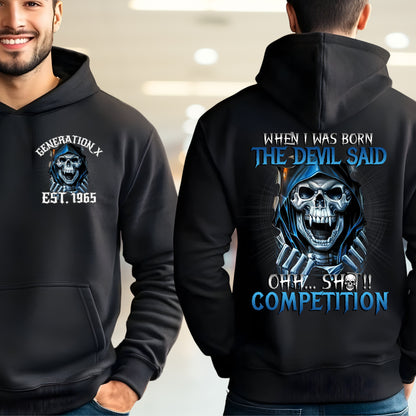 Gen X Custom Year Hoodie : When i was born , The devil said shit