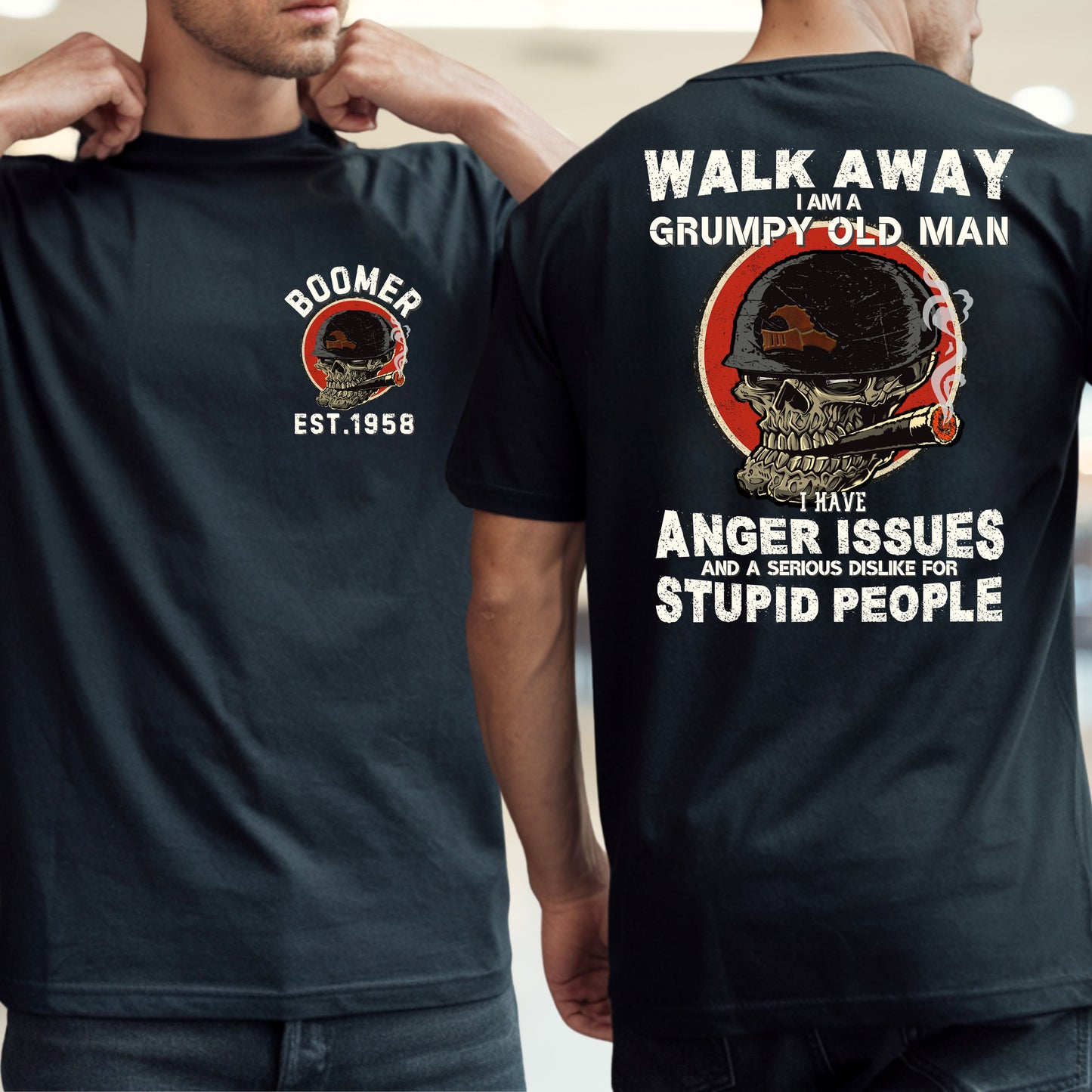 Boomer Custom Year T-Shirt : Walk away , I'm a crumpy old man