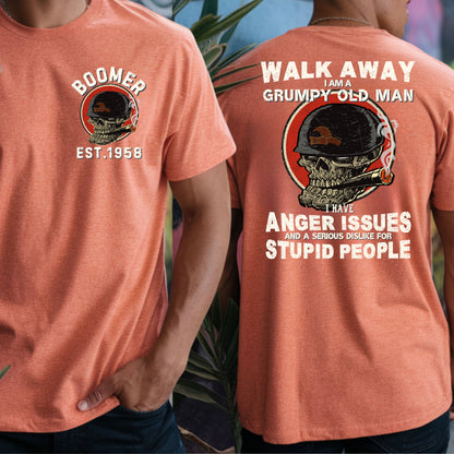 Boomer Custom Year T-Shirt : Walk away , I'm a crumpy old man