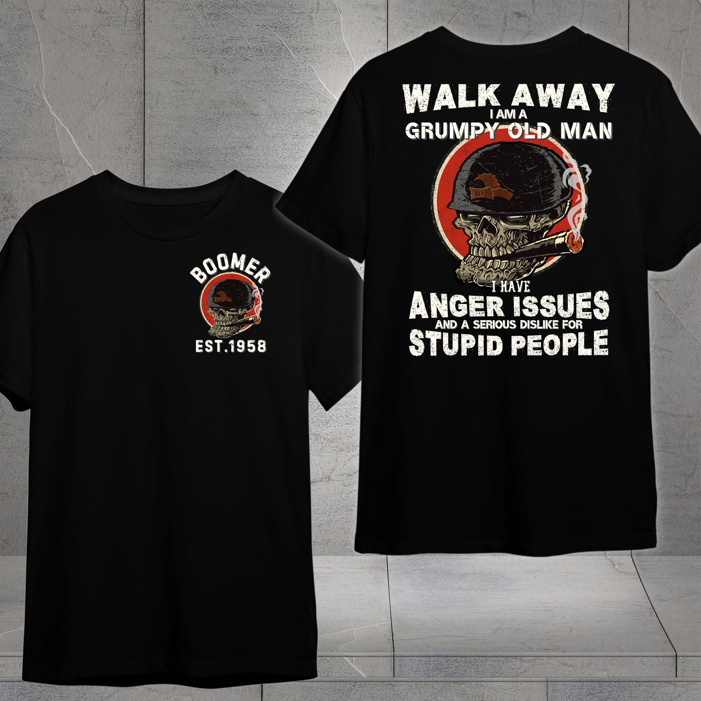 Boomer Custom Year T-Shirt : Walk away , I'm a crumpy old man