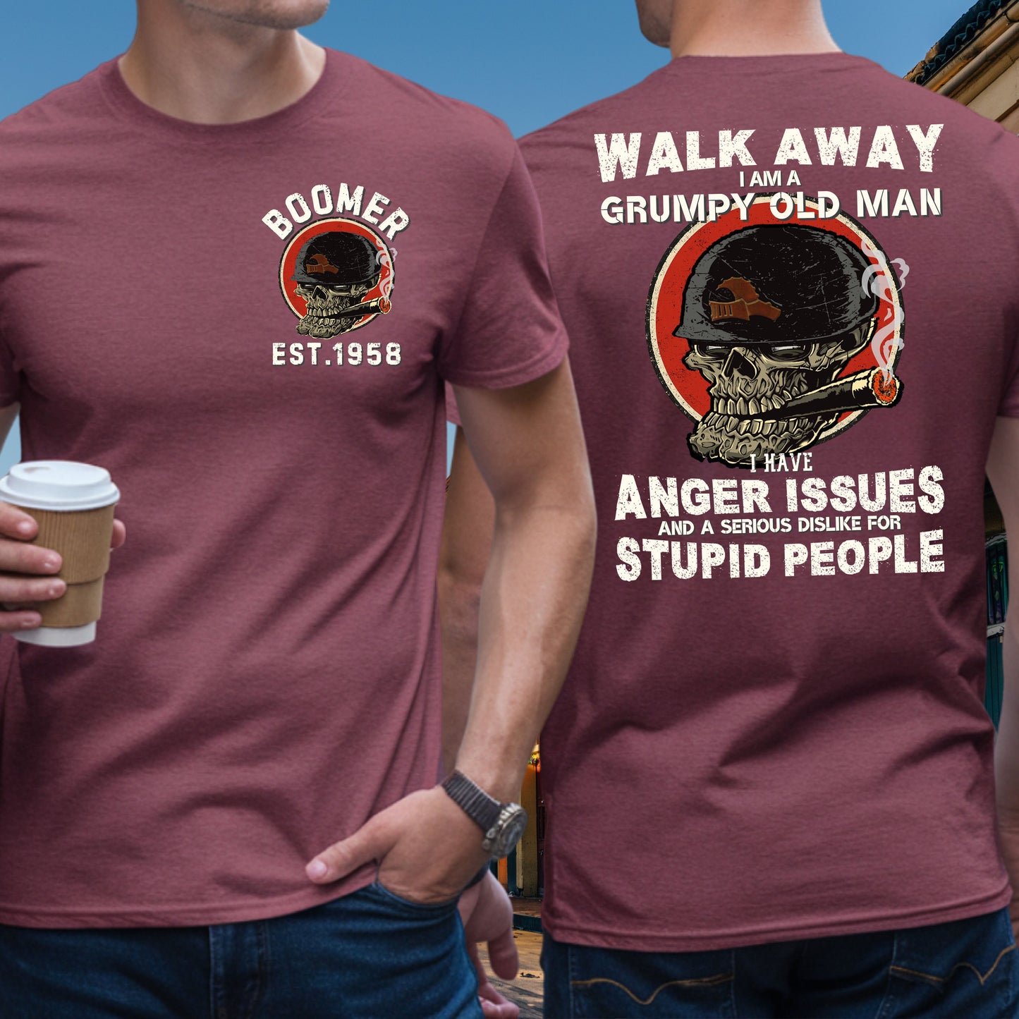 Boomer Custom Year T-Shirt : Walk away , I'm a crumpy old man